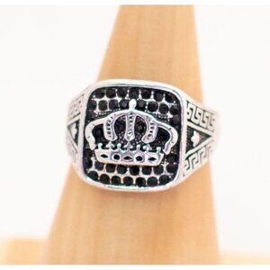 Vintage Royal King's Crown Silver Tone Ring Size 11 - T13